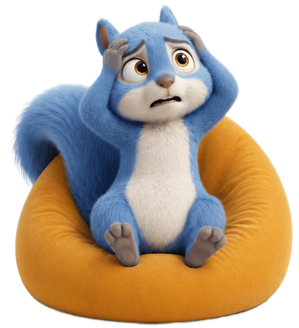 AboBuddy mascotte eekhoorn in zitzak